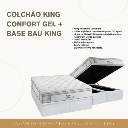 Colchão king com base bau 150kg  sensacional 