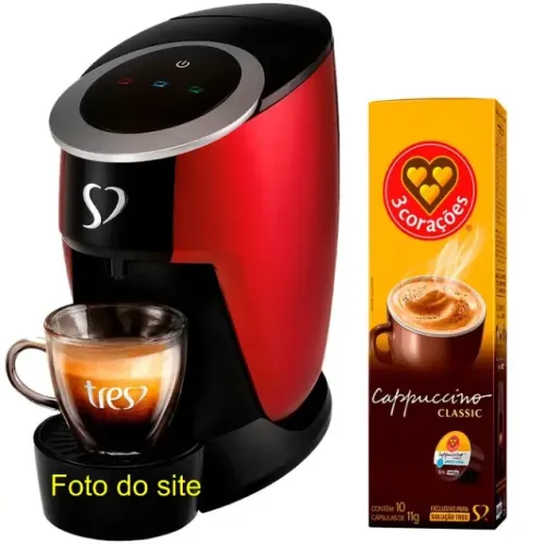 Cafeteira Espresso TOUCH Vermelha Automática 127V - TRES 3 Corações