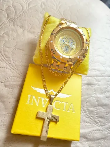 Relógio Invicta Masculino Dourado 