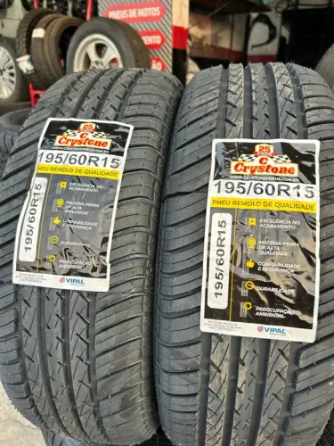 02 pneus Crystone remolde novo 195/60r15 