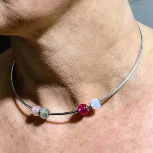 Choker Pandora De Prata Polida Com Berloques