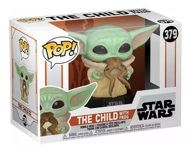 Funko pop Baby Yoda comendo um sapo mandalorian 379