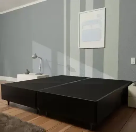 Super Oferta Base queen Suede Preto (entrega grátis)