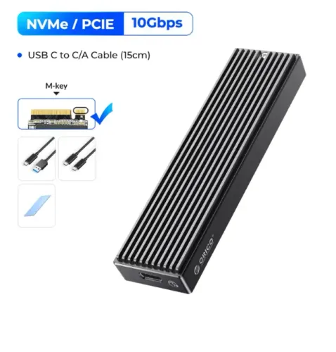 Case SSD Externo ORICO, M2 NVMe, USB Tipo C, 10Gbps, PCIe