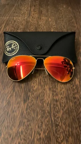 Ray-Ban Aviator Lentes Vermelhas