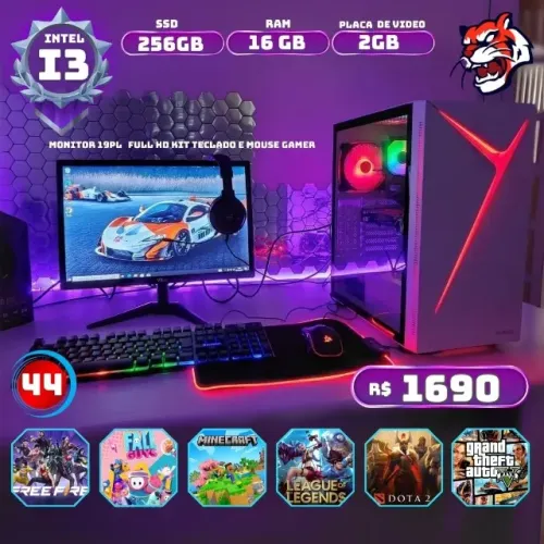 Pc Gamer Completo ideal para tudo 1 ano de garantia em até 12x