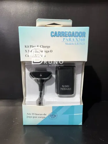 Carregador e Bateria Para Controle Xbox360