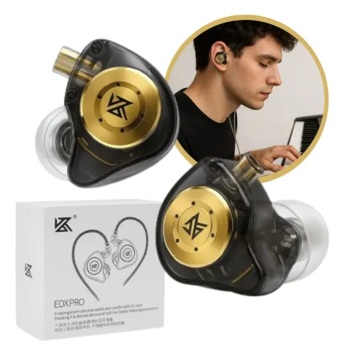 Fone De Ouvido Kz Edx Pro Sem Microfone Dynamic Retorno De Palco Profissional
