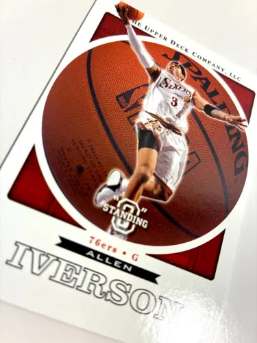 Allen Iverson Design Incrível Card NBA 1998 Standing O Basquete Black Mamba Colecionador