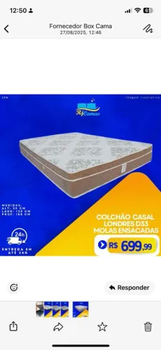 Colchão casal D33 MOLAS ENSACADAS(Pague na entrega)