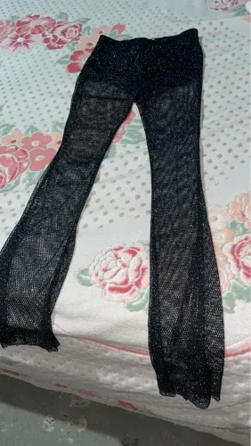 Calça de Malha Preta com Glitter