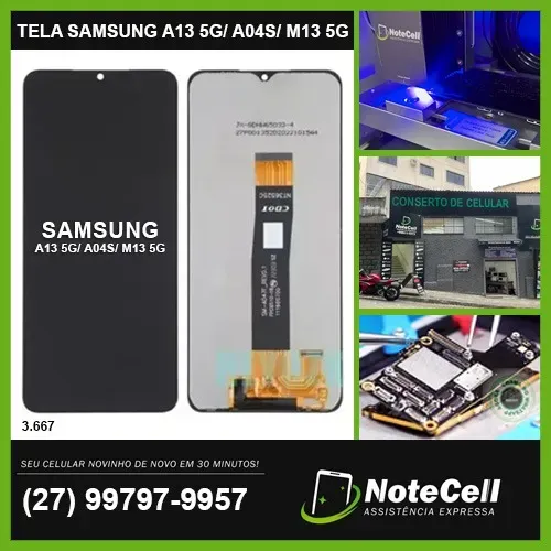 Tela Display Para Samsung A13 5G Original  3.667 - Instalação Expressa Em 30 Minutos!