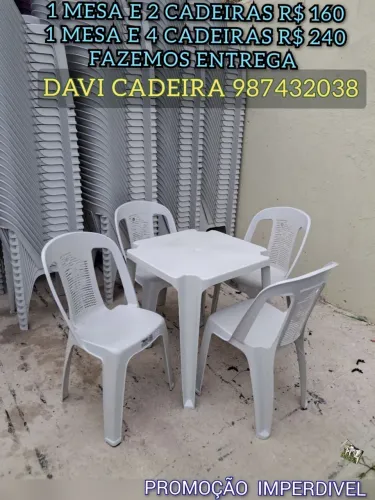 MESA + CADEIRA PD 2 (COZINHA) ENTREGO HOJE HJ