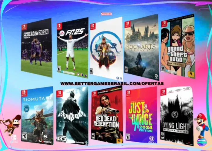 FC 25 Just Dance Fifa Mortal Kombat GTA Red Dead Batman Grand Legado Manager Nintendo S
