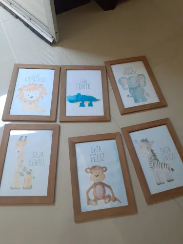 Quadros Decorativos para Quarto Infantil - 6 Peças