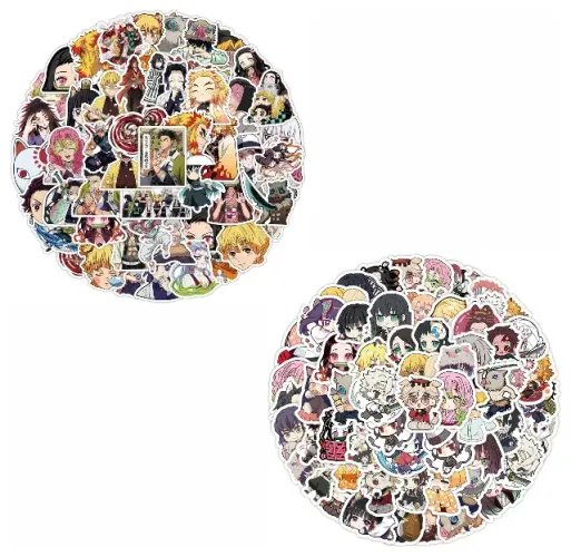 Kit 110 Adesivos de Demon Slayer Kimetsu no Yaiba - Autocolantes Pcs Peças Unidades