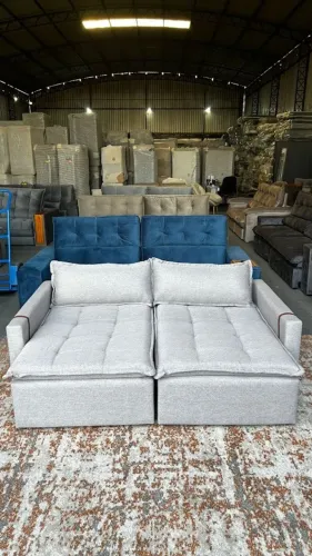 Sofa Retratil 4 Lugares em Linho 