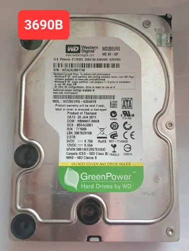 Placa Hd 2 Tb Wd20eurs-63s48y0 - Cod. 3690b