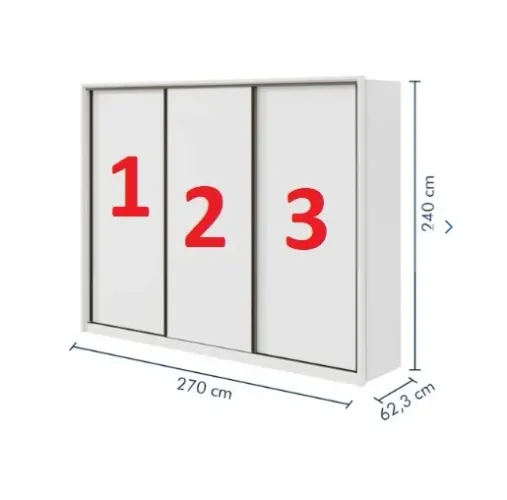 Caixa Com 3 Portas 2,25x0,90m Guarda Roupa Casal Spázio Mdf Branco Lacrada -Pequena Avaria