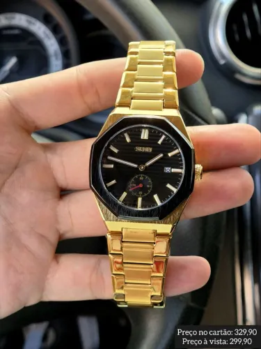 Relógio Masculino SKMEI Dourado Elegante Premium