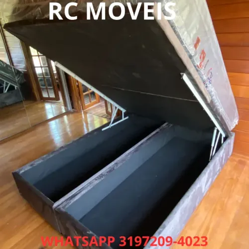 Cama Box Baú Queen 1.58x1.98 - Baú Blindado com Pistão a Gás