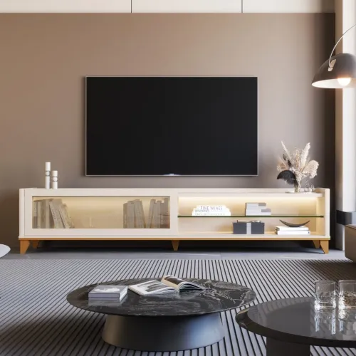Rack para TV até 75? Franca 1.8 Off White 100%MDF tt7