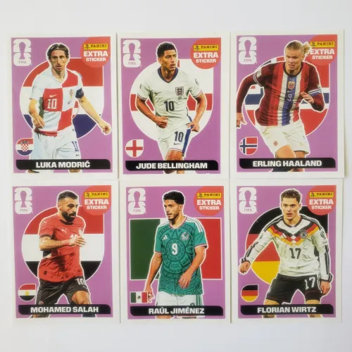 Combo 6 Figurinhas ROXA Panini Extra Stickers Legends Copa do Mundo 2026 FIFA Oficiais