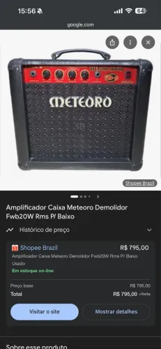 Amplificador Caixa Meteoro Demolidor Fwb20W 