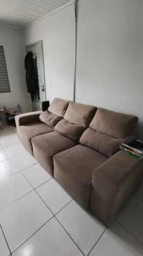 Sofá retrátil 3 lugares marrom