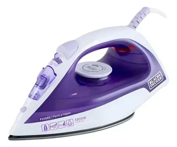 Ferro de Passar a Vapor Black+Decker FX1050 Base Antiaderente 1200W Spray Frontal Autolimp