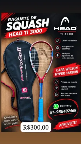 Capa + Raquete de Squash