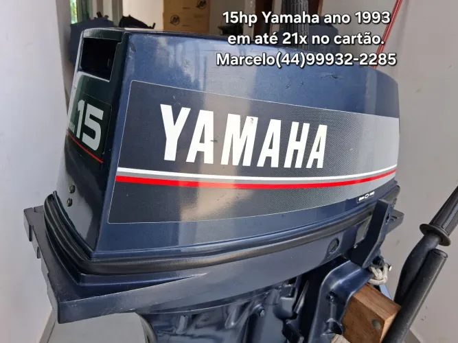 Motor de popa 15hp Yamaha 1993 super conservado, parcelo em 21x no cartão