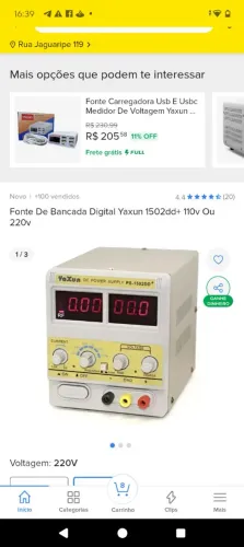 Fonte yaxun 1502d profissional eletrônica 
