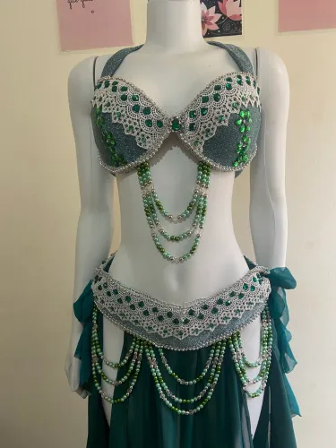 Figurino (traje) Dança do Ventre VERDE novo
