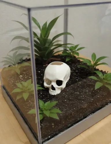 Decoração de aquário caveira 3d