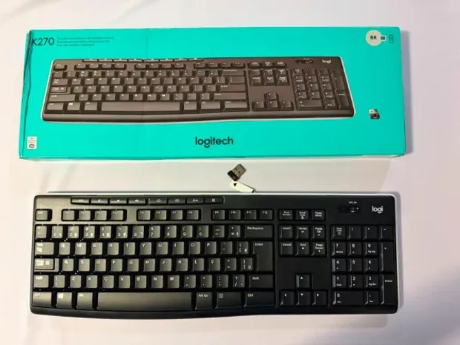Teclado Sem Fio Logitech K270 USB Original - Usado