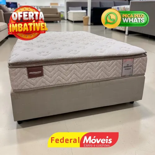 Cama Box Casal Confortável Colchão e Base 1,38x1,88m - Entregamos