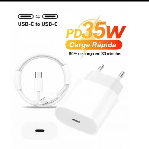 ? Carregador Turbo USB-C + Cabo 1m para iPhone 15 a 16 Pro Max ?