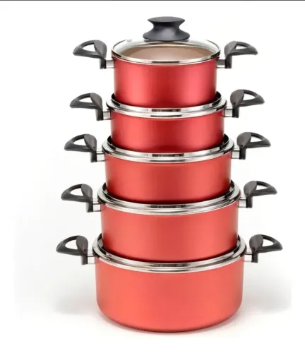 Conjunto de Panelas 5 Peças Revestimento Antiaderente - Cozinha Completa e Prática