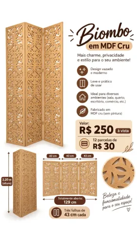 Biombo mdf vazado