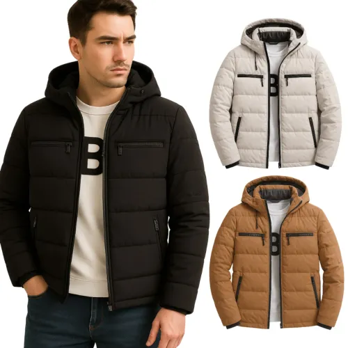 Bobojaco Jaqueta Gominho Puffer Nylon Forrada Inverno Frio Reforçada Capuz 