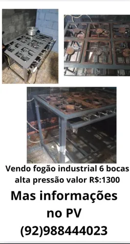 Fogão 6 boca alta pressão