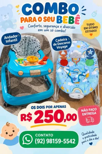 Andador Infantil + Cadeirinha de Descanso - Ótimo Estado