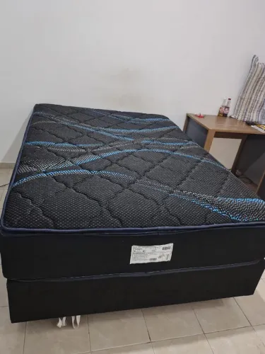 Cama Box + Colchão Casal Gazin de Molas Ensacadas + 59cm de Altura Diamond Black