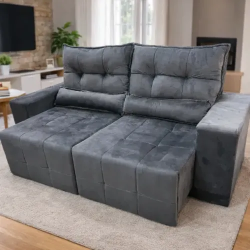 Sofá Cinema Lisboa 2,00m Cinza - Transforme sua Sala em um Refúgio