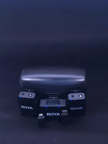 Sistema Microfone Lapela Boyamic Câmera Android Ios Preto