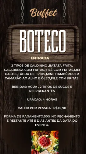 Buffet de boteco  (petiscos)