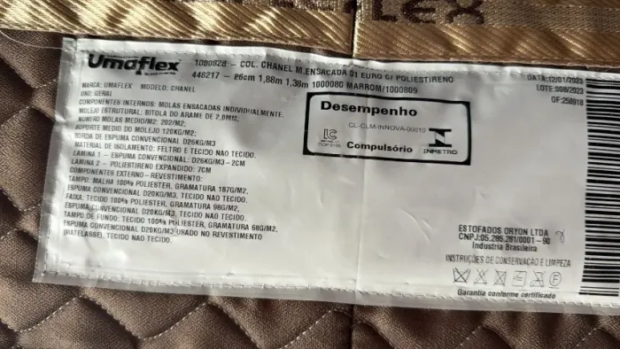 Colchão Umaflex Chanel Mola Ensacada Casal + Box