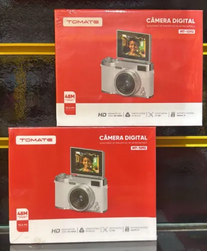 Câmera digital MT-1092 com resolução de 48 MP e tela articulável
