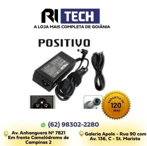Fonte Carregador Notebook Positivo 19V 3,42A Cabo de Força Garantia Pronta Entrega